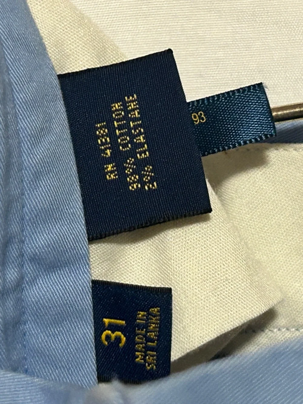 Polo Ralph Lauren Light Blue Shorts Stretch Classic Fit Size 31